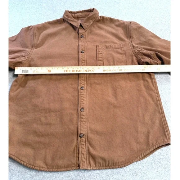 Duluth Trading Co Shirt Jacket Mens XL Brown Fleece Lined Canvas Workwear - Picture 6 of 8